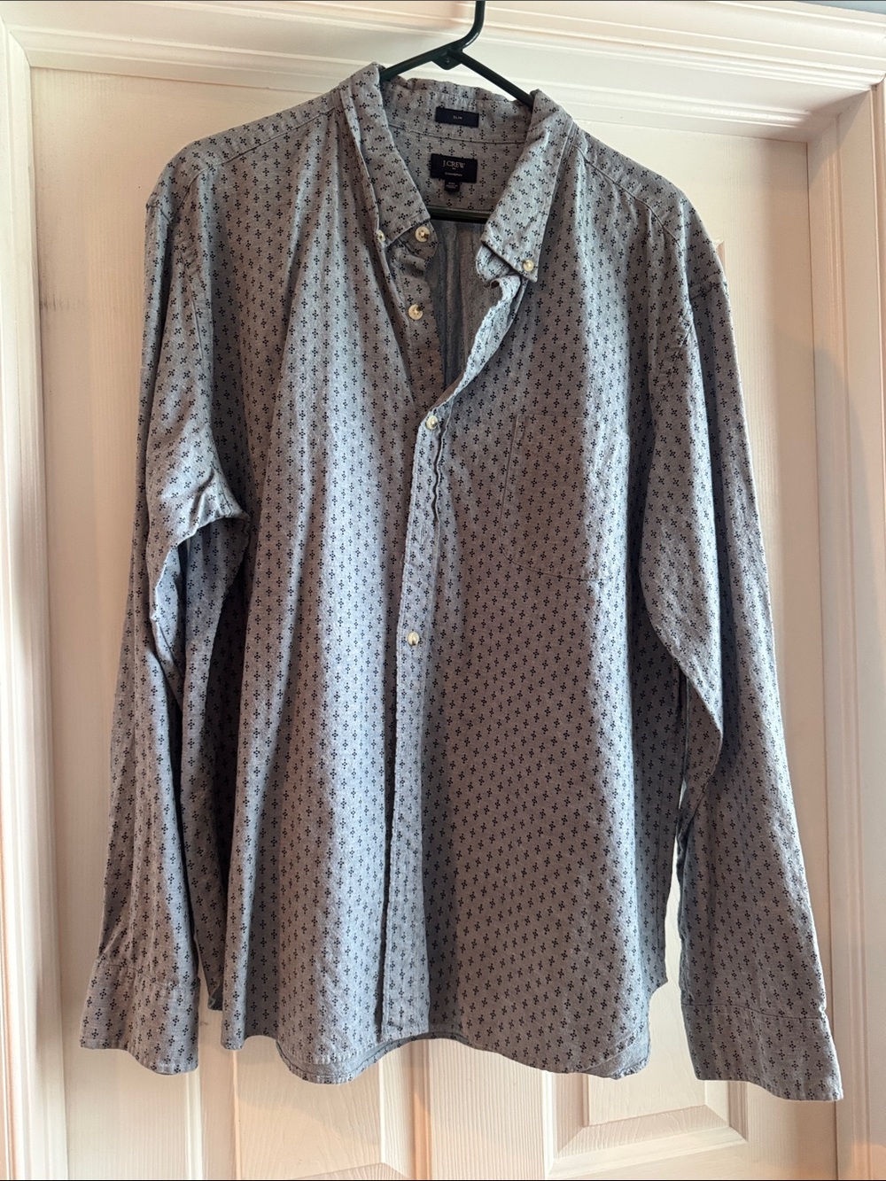 Jcrew Men's Light Blue Micro-Print Button-Down Shirt slim XXL